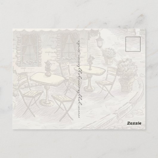 Street Cafe Briefkaart (Achterkant)