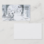 Street Cafe Tekening Visitekaartje (Voorkant / Achterkant)