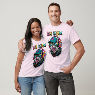 Street Cat DJ Attitude – Krachtige Streetwear Kuns T-shirt