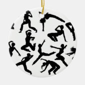 Street Dance Dancer Silhouettes Keramisch Ornament (Voorkant)