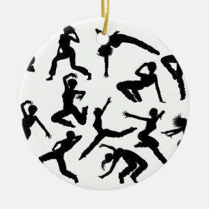 Street Dance Dancer Silhouettes Keramisch Ornament