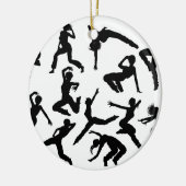 Street Dance Dancer Silhouettes Keramisch Ornament (Links)