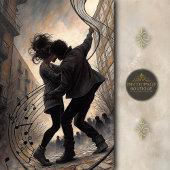 Street Dancers with Swirling Music Decoupage Tissuepapier