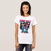 Street Dollz Baddie Girls Cartoon Graffiti T-shirt (Voorkant volledig)