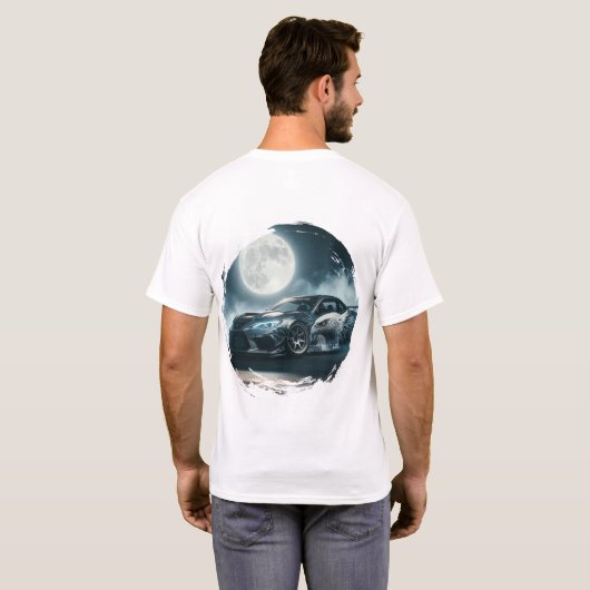 Street Eagle Moonlight Drift Car T-shirt (Achterkant volledig)
