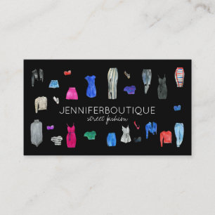 Street Fashion Consultant Kleding Pop-up Zwart Visitekaartje