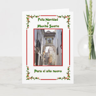 Street Feliz Navidad Spaanse Kerstmis Feestdagen Kaart