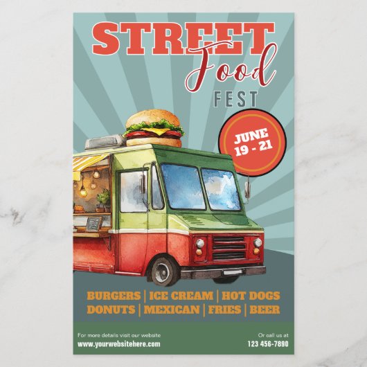Street Food Festival | foodtruck Flyer (Voorkant)