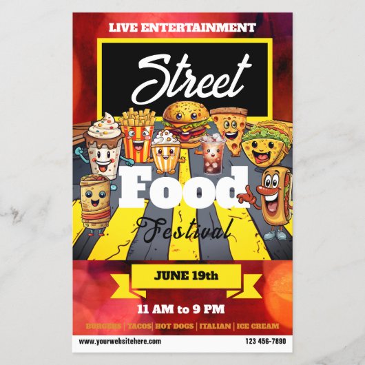 Street Food Festival | foodtruck Flyer (Voorkant)