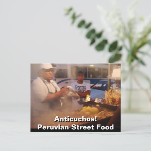 Street Food in Peru - Anticuchos Briefkaart (Staand voorkant)