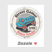 Street Gamer Retro Tricks Skate Controller Sticker (Vel)