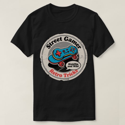 Street Gamer Retro Tricks Skate Controller T-shirt (Design voorkant)