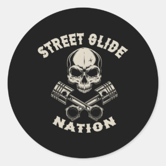 Street Glide Nation Biker Motorfietsen Ronde Sticker