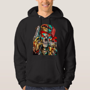 Street Hustle Schedel Grafisch - Urban King Editie Hoodie