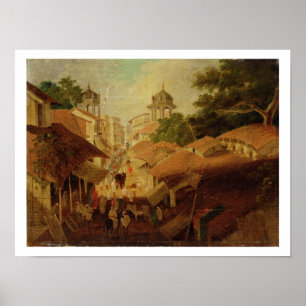 Street in Patna, c.1825 (olie op canvas) Poster
