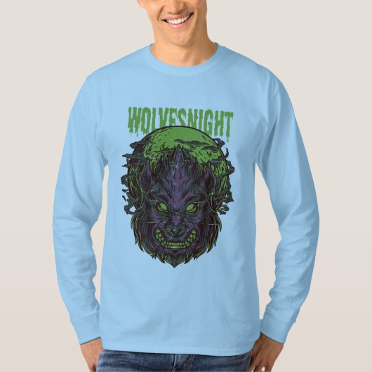 Street King "Wolves Night" T-shirt met lange mouwe (Voorkant)