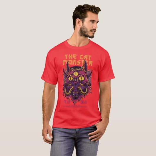 Street Kings The Cat Monster casual rood T-shirt (Voorkant volledig)