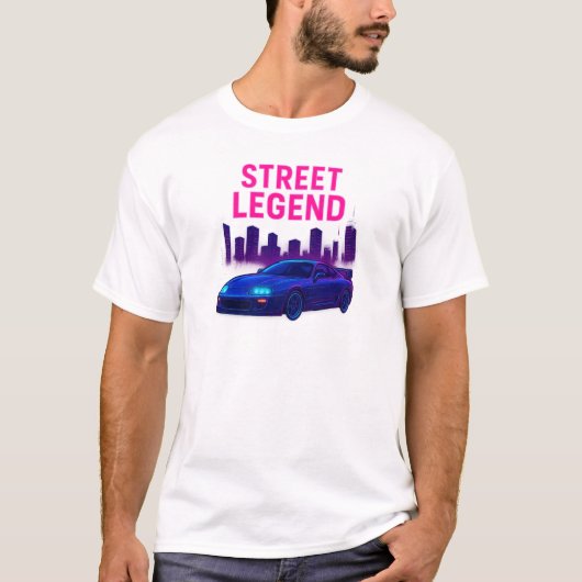 Street Legend - Neon Sports Car Shirt (Voorkant)