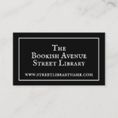 Street Library Black White Visitekaartje (Voorkant)