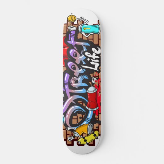 Street Life Graffiti Persoonlijk Skateboard (Voorkant)