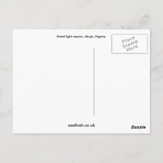 Street Light, Abuja Briefkaart (Achterkant)