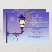 Street Light Housewarming Party Invitation Kaart (Voorkant / Achterkant)