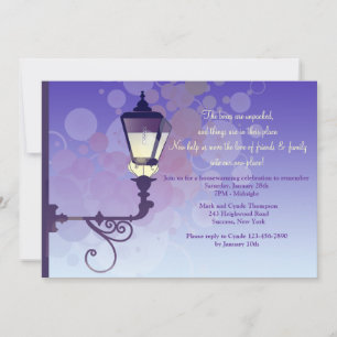 Street Light Housewarming Party Invitation Kaart