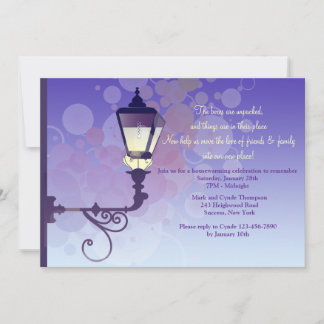 Street Light Housewarming Party Invitation Kaart
