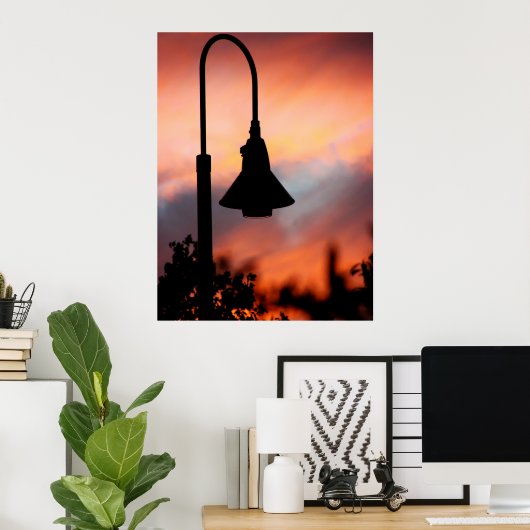 Street Light Silhouette Print (Thuiskantoor)