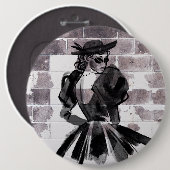 Street Muse: Mode op de muur Ronde Button 6,0 Cm (Voorkant /achterkant)