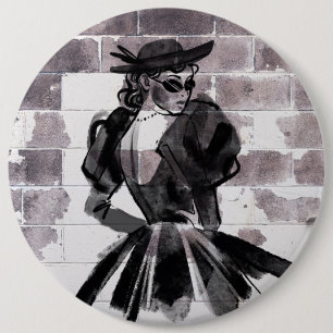 Street Muse: Mode op de muur Ronde Button 6,0 Cm