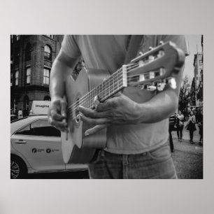 Street Musician Vintage Urban Poster