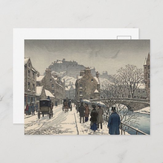 Street of Edinburgh in Winter  Briefkaart (Voorkant / Achterkant)