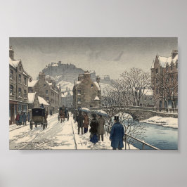 Street of Edinburgh in Winter Poster