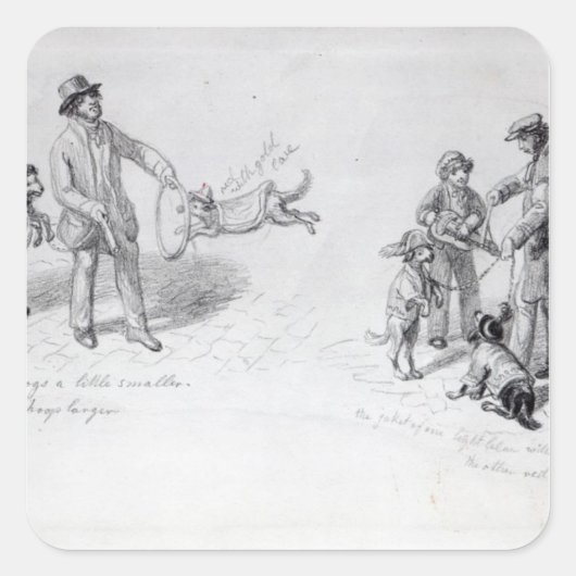 Street Performance, c.1839-43 Vierkante Sticker (Voorkant)