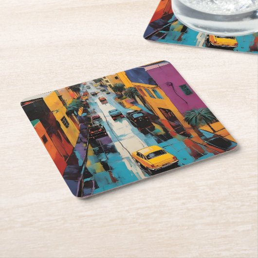 Street Pop Art Kartonnen Onderzetters (Schuin)