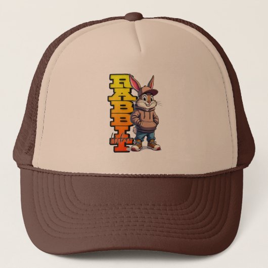 Street Rabbit – Urban Easter Bunny Design - boné Trucker Pet (Voorkant)