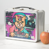 Street Retro Cat met hoofdtelefoon | grappig (In situ)