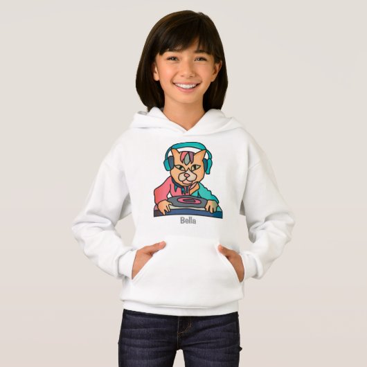 Street Retro Cat met hoofdtelefoon | grappig (Voorkant volledig)