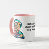 Street Retro Cat met hoofdtelefoon | grappig Mok (Voorkant links)