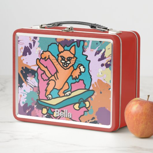 Street Retro Cat op Skateboard | grappig (In situ)