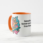 Street Retro Cat op Skateboard | grappig Mok (Voorkant links)