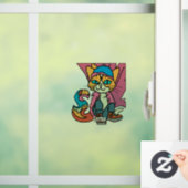 Street Retro Cat, Pet en Sneakers| grappig Raamsticker (Huis)