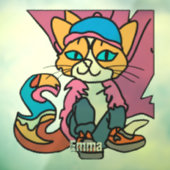 Street Retro Cat, Pet en Sneakers| grappig Raamsticker (Vel 3)