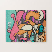 Street Retro Eekhoorn op Skateboard | grappig Legpuzzel (Horizontaal)