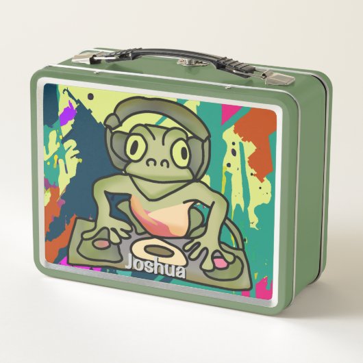 Street Retro Frog met hoofdtelefoon | grappig (Achterkant)