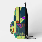 Street Retro Frog met hoofdtelefoon | grappig Bedrukte Rugzak (Rechts)