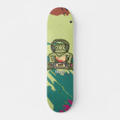 Street Retro Frog met hoofdtelefoon | grappig Persoonlijk Skateboard (Voorkant)