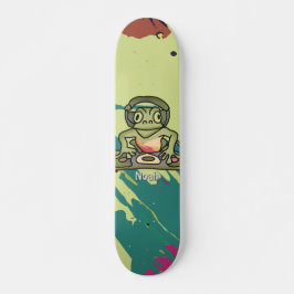 Street Retro Frog met hoofdtelefoon | grappig Persoonlijk Skateboard