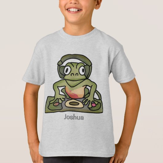 Street Retro Frog met hoofdtelefoon | grappig T-shirt (Voorkant)